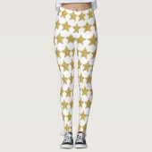Gold Glitzer Stars Leggings (Vorderseite)
