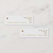 Gold Glitzer Stars Lesezeichen Card Mini Visitenkarte (Vorne/Hinten)