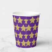 Gold Glitzer Stars Lila Pappbecher (Rechts)