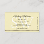 Gold Glitzer Stars Monogram Beige Golden Visitenkarte (Rückseite)