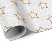 Gold Glitzer Stars Muster Weihnachtsübersicht Geschenkpapier (Rolleneckpunkt)
