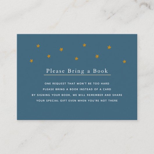 Gold Glitzer Stars Navy Bringen Sie bitte Ihre Boo Begleitkarte (Vorderseite)