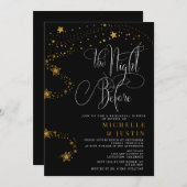 Gold Glitzer Stars Probe Dinner Einladung (Vorne/Hinten)