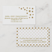 Gold Glitzer Stars, Rabattgutschein Rabattkarte (Vorne/Hinten)