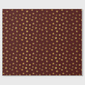 Gold Glitzer Stars Red Holiday Geschenkpapier (Flach)
