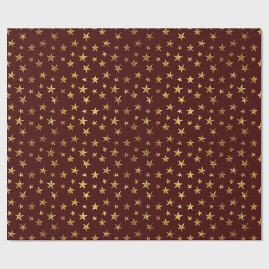 Gold Glitzer Stars Red Holiday Geschenkpapier (Flach)
