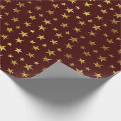 Gold Glitzer Stars Red Holiday Geschenkpapier (Ecke)