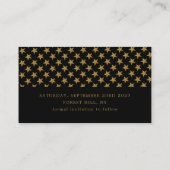 Gold-Glitzer-Stars, Save the Date Visitenkarte (Rückseite)