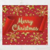 Gold Glitzer Stars & Schneeflocken Bierflaschenetikett (Einzelnes Label)