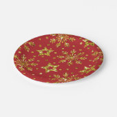 Gold Glitzer Stars & Schneeflocken Pappteller (Schrägansicht)