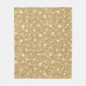 Gold Glitzer Stars Snowflakes Fleece Blankon (Vorderseite)