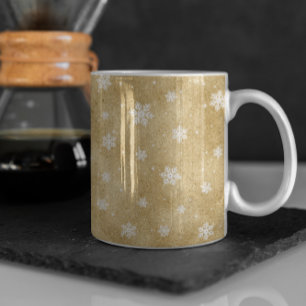 Gold Glitzer Stars Snowflakes Tasse