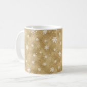 Gold Glitzer Stars Snowflakes Tasse (Vorderseite Links)