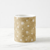 Gold Glitzer Stars Snowflakes Tasse (Mittel)