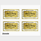 Gold Glitzer Stars Sparkle Diamonds Produktkennzei Rechteckiger Aufkleber (Blatt)