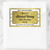 Gold Glitzer Stars Sparkle Diamonds Produktkennzei Rechteckiger Aufkleber (Tasche)