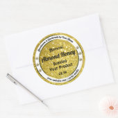 Gold Glitzer Stars Sparkle Diamonds Produktkennzei Runder Aufkleber (Umschlag)