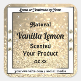 Gold Glitzer Stars Sparkling Juwelen Produktmarken Quadratischer Aufkleber