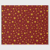 Gold Glitzer Stars und Punkte Geschenkpapier (Flach)