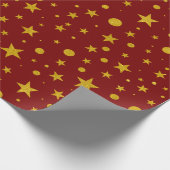 Gold Glitzer Stars und Punkte Geschenkpapier (Ecke)