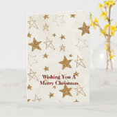 Gold Glitzer Stars Weihnachten Karte (Gelbe Blume)