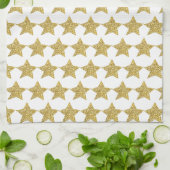 Gold Glitzer Stars White Bath Geschirrtuch (Gefaltet)