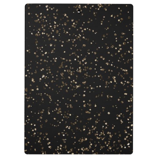 Gold Glitzer Staub auf schwarz Klemmbrett (Rückseite)