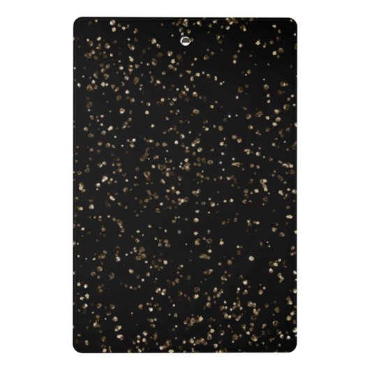 Gold Glitzer Staub auf schwarz Mini Klemmbrett (Rückseite)