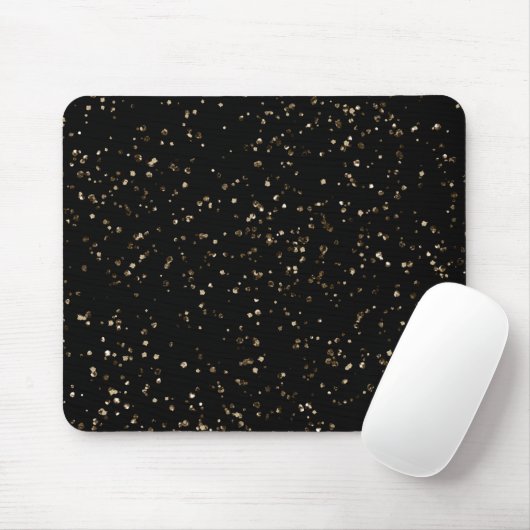 Gold Glitzer Staub auf schwarz Mousepad (Mit Mouse)