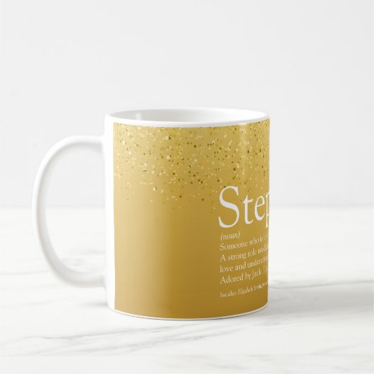 Gold-Glitzer Stepama Stepmutter Definition Kaffeetasse (Links)