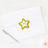Gold Glitzer Stern individuell anpassbare Monogram Stern-Aufkleber (Umschlag)