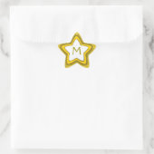 Gold Glitzer Stern individuell anpassbare Monogram Stern-Aufkleber (Tasche)