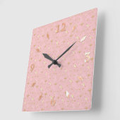 Gold Glitzer Sterne, rosa und goldene große Uhr (Winkel)