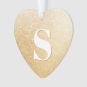 Gold Glitzer Stilvolle Mit Monogramm Acrylschmuck Ornament (Vorderseite)