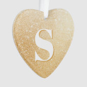 Gold Glitzer Stilvolle Mit Monogramm Acrylschmuck Ornament (Vorderseite)