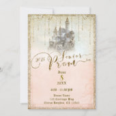 Gold Glitzer Storybook Burg Senior Prom 2018 Einladung (Vorderseite)