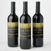 Gold Glitzer Streams Weinlabel Weinetikett (Flaschen)