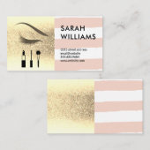 Gold Glitzer | Streifen | Eye Lash Beauty Visitenkarte (Vorne/Hinten)