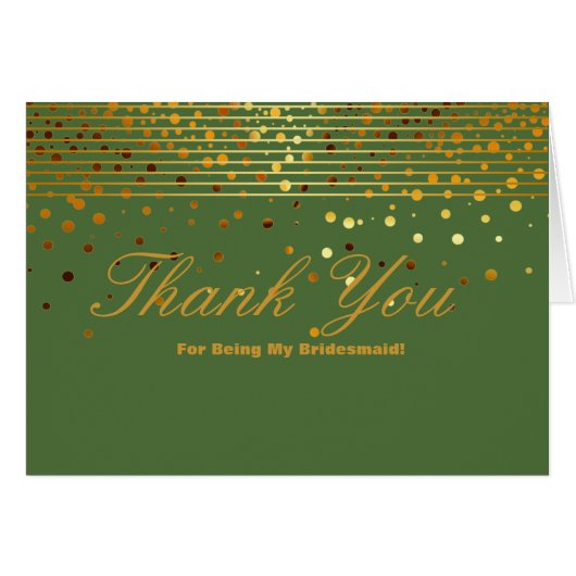 Gold Glitzer Streifen für meine Bridesmaid Danke (Vorderseite (Horizontal))