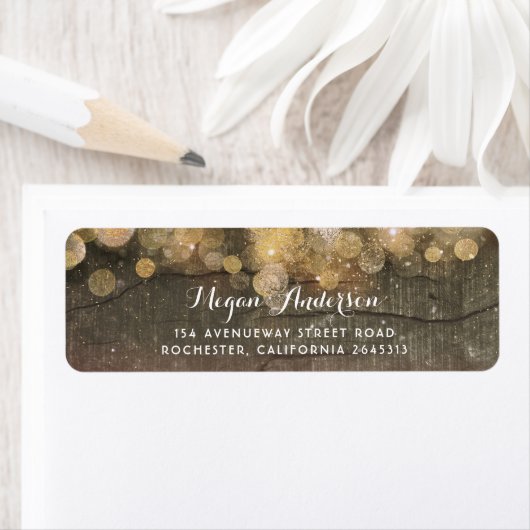 Gold Glitzer String Lights Rustikale Hochzeit (Insitu)