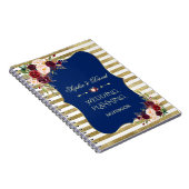 Gold Glitzer Stripes Blush Blues Hochzeitsplaner Notizblock (Rechte Seite)