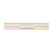 Gold Glitzer Stripes Stationery Bauchband Einladungsbanderole (Flach)
