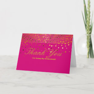 Gold Glitzer Strips für meine Bridesmaid Danke