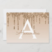 Gold Glitzer Sweet 16 Save the Date Einladung (Vorderseite)