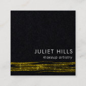 Gold Glitzer Swish und Black Square Business Card Quadratische Visitenkarte (Vorderseite)