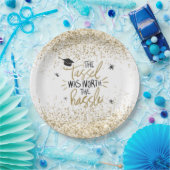 Gold Glitzer Tassel Worth The Hassle Abschluss Pappteller (Party)