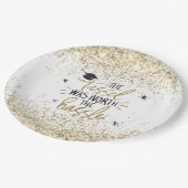 Gold Glitzer Tassel Worth The Hassle Abschluss Pappteller (Schrägansicht)
