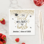 Gold Glitzer Tassel Worth The Hassle Abschluss Serviette (Beispiel)