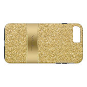 Gold Glitzer Textur Mit Monogramm Case-Mate iPhone Hülle (Rückseite (Horizontal))