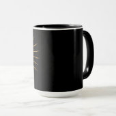 Gold Glitzer Textur Sun auf schwarz Tasse (VorderseiteRechts)